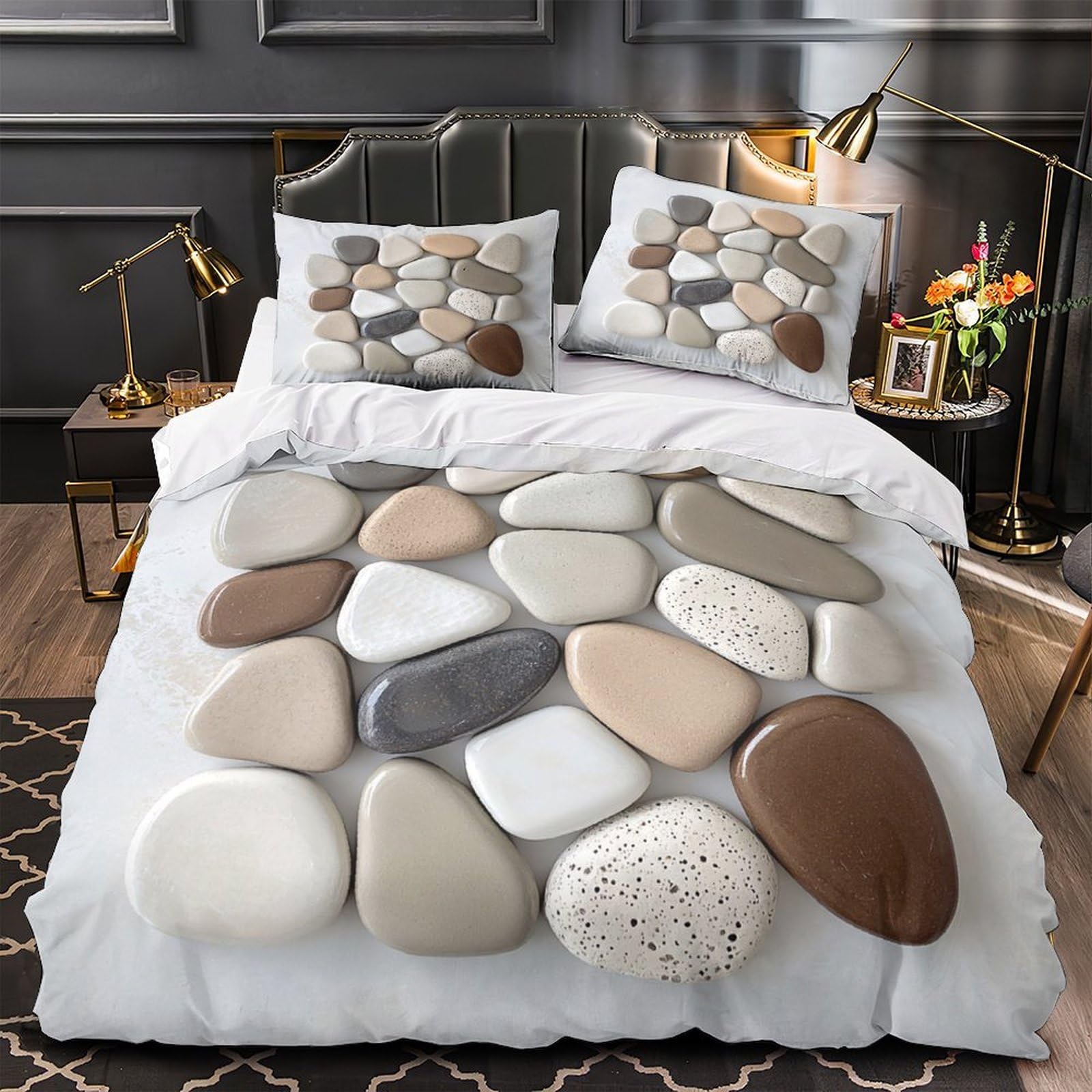 Housse de couette 260x220cm Nuit étoilée lit super king en microfibre