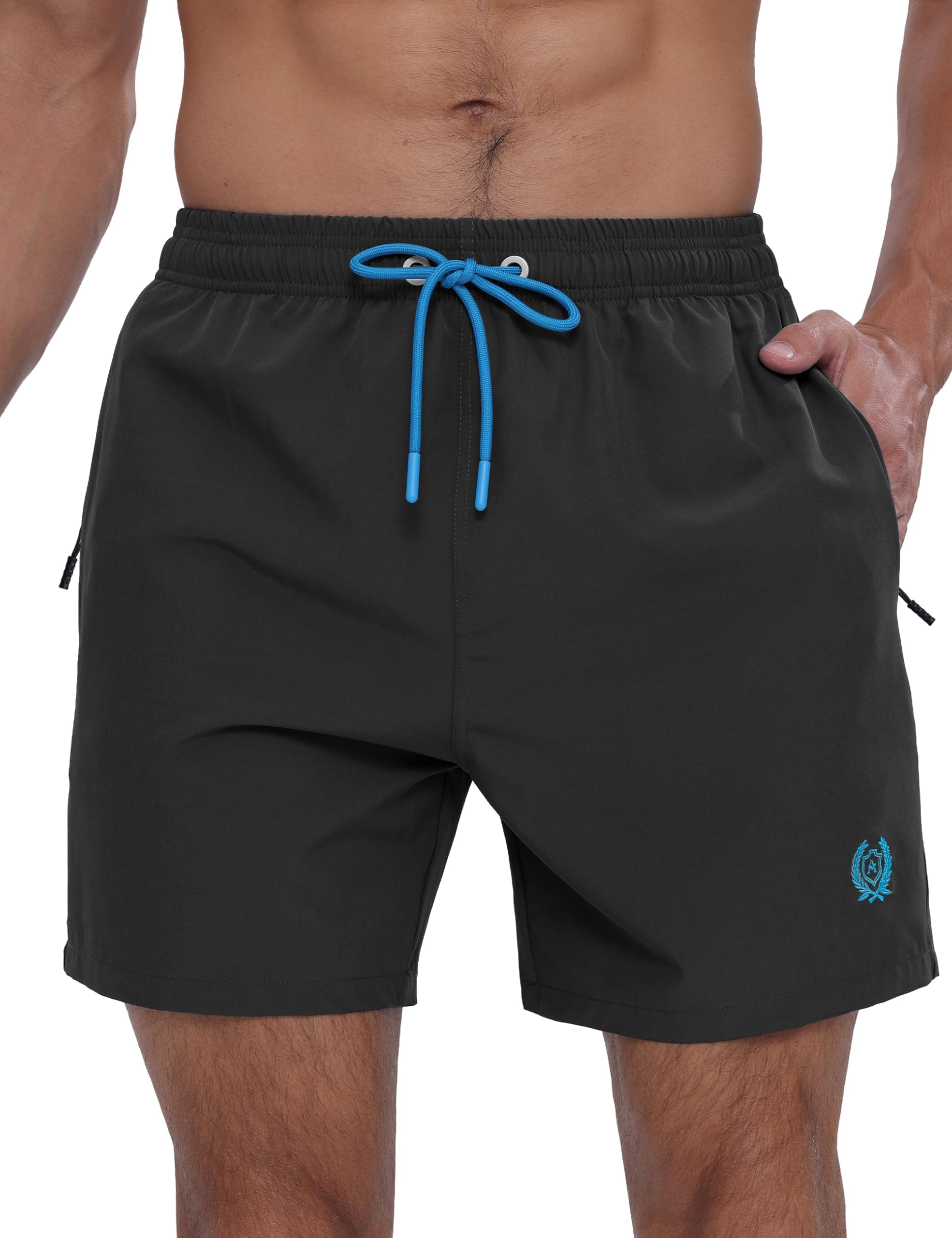 APTRO Men's Swim Shorts Swim Trunks 5" Quick Dry Bathing Suits Swimwear with Zipper Pockets