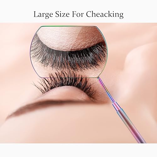 Miniatura 4 de Espejo de pestañas, espejo para pestañas, espejo cuadrado grande, de acero inoxidable, herramientas de pestañas, extensiones de pestañas (color