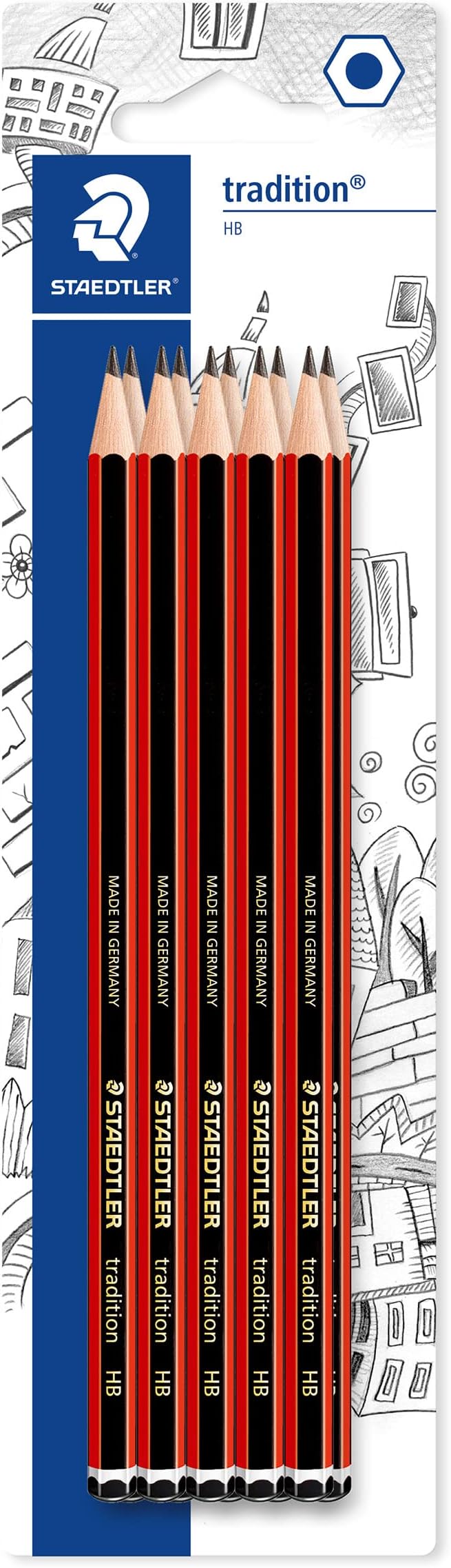 STAEDTLER 110HBBK10D Tradition Graphite Pencil for Drawing & Sketching - HB (Pack of 10)