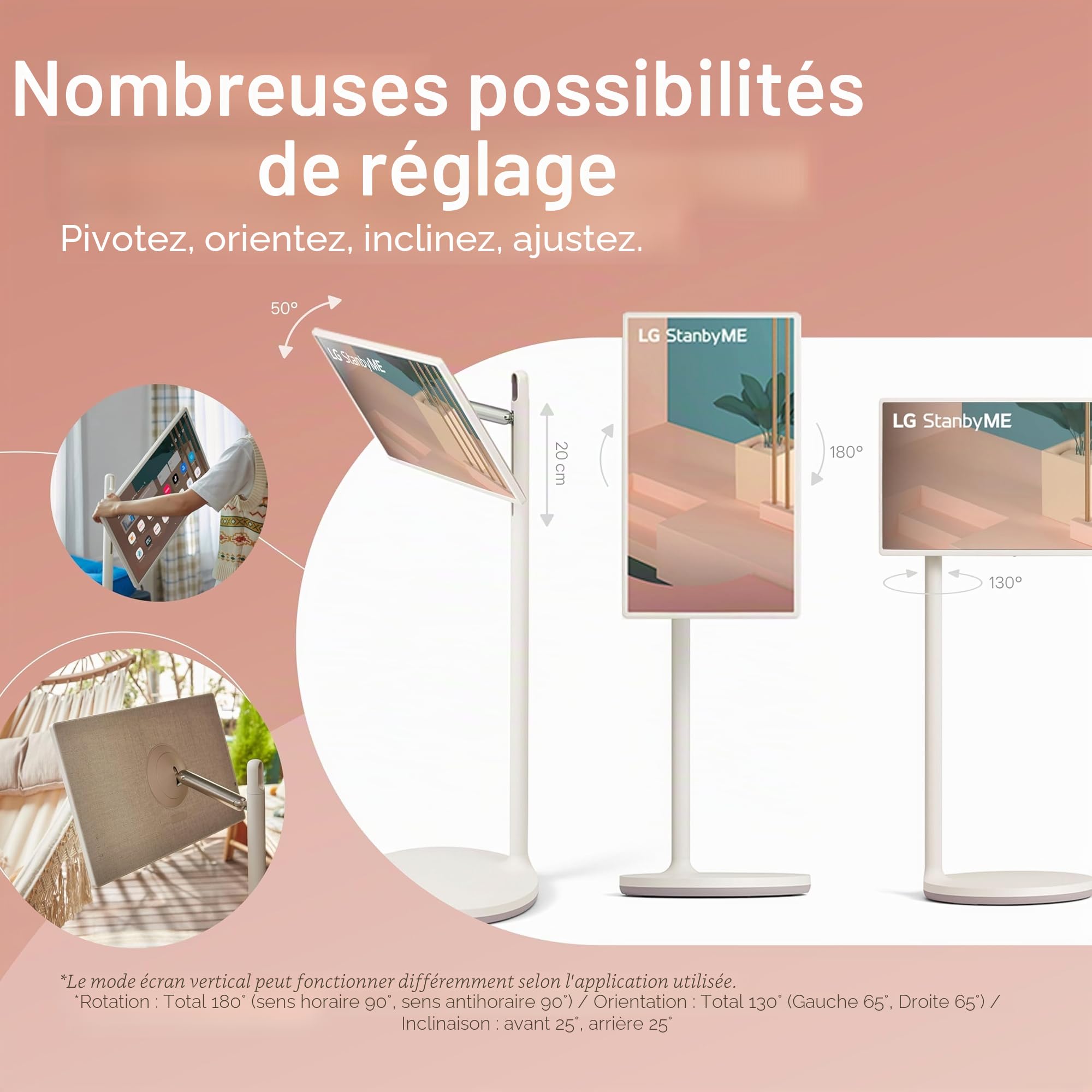 TV LG Stanbyme 27art10 68cm Full HD Smart TV 2023 Blanc et Beige
