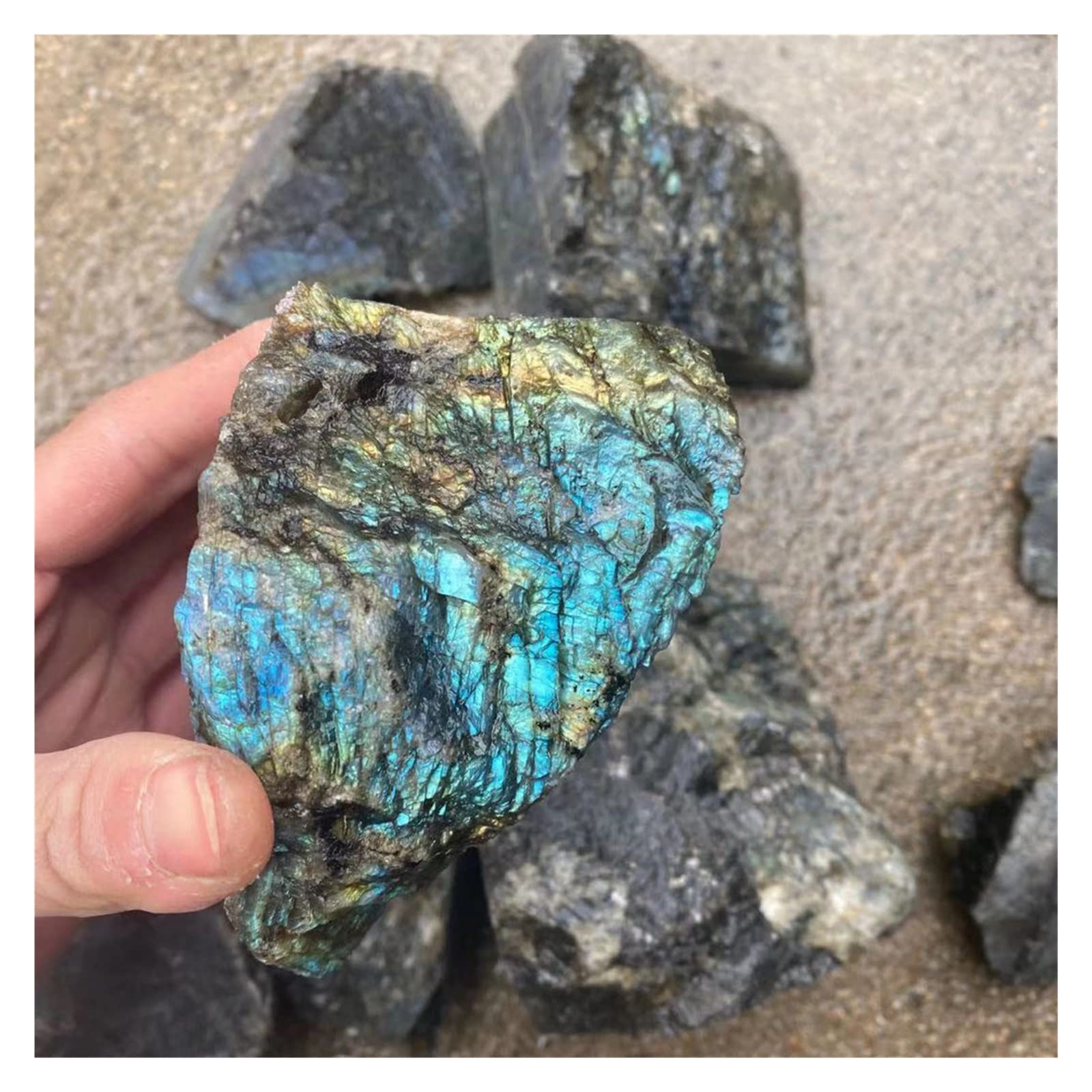 Lapislazuli 100 g roher Labradorit-Felsen natürlicher Kristallquarz Heil-Reiki-Rohstein Aquarium-Dekor-Mineralprobe