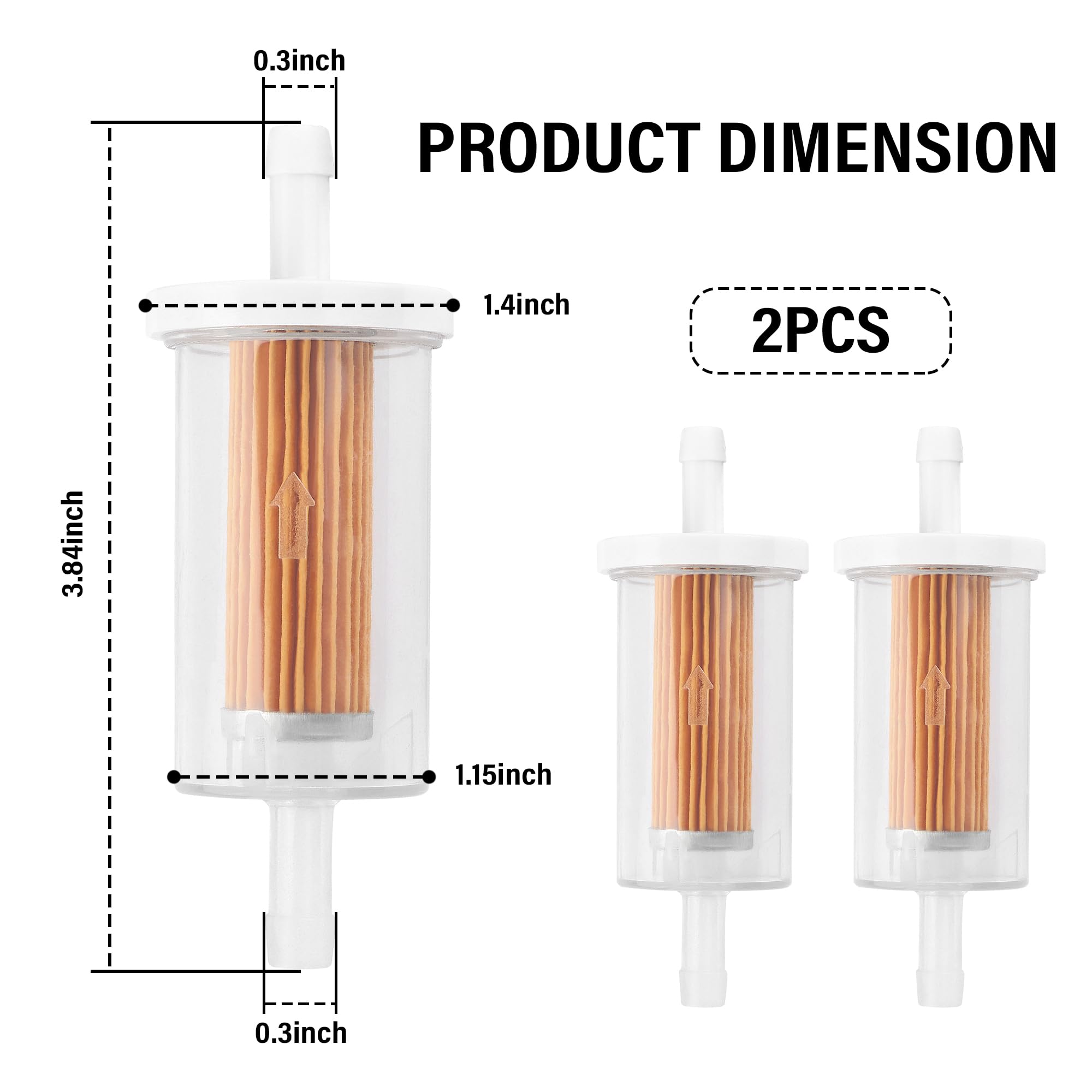 Amazon.com: 2PCS Inline Fuel Filter,High Flow Diesel Fuel Filter