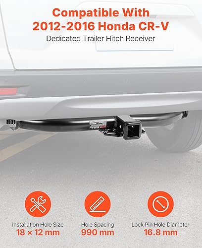 Vista 32 de VEVOR Enganche de remolque clase 3, receptor de 2 pulgadas, compatible con Jeep Grand Cherokee 2011-2021, marco de tubo de acero Q345B, enganche