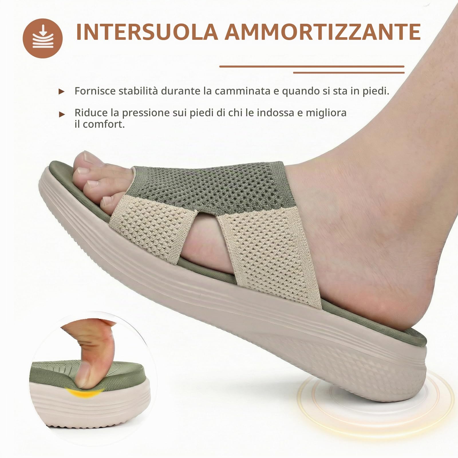 Sandali Donna Estive Ortopediche Comode Ciabatte Piatto 36-42 EU