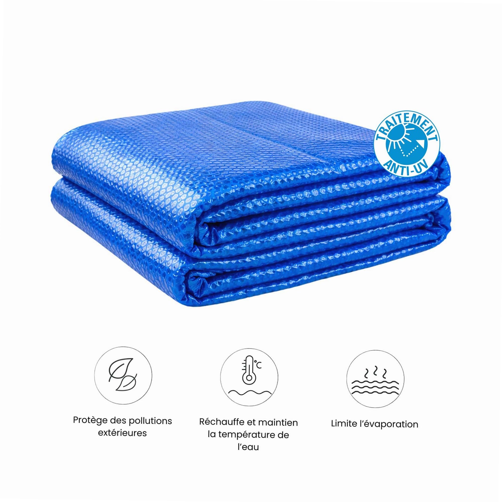 WERKA PRO Bâche à Bulles Ronde Polyéthylène 180 Microns - Traitement Anti-UV - Ø 3,56 m pour Bassin Ø 3,66 m - Bleu - Chauffage Solaire Économique Eau Piscine
