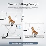50" Electric Dog Grooming Table 9"- 37" Height Adjustable Heavy Duty Professional Lift Dog Grooming Table for Large Dogs with 2 Nooses, 4in1 Comb & Nail Care Set, Blow Dryer Clip White