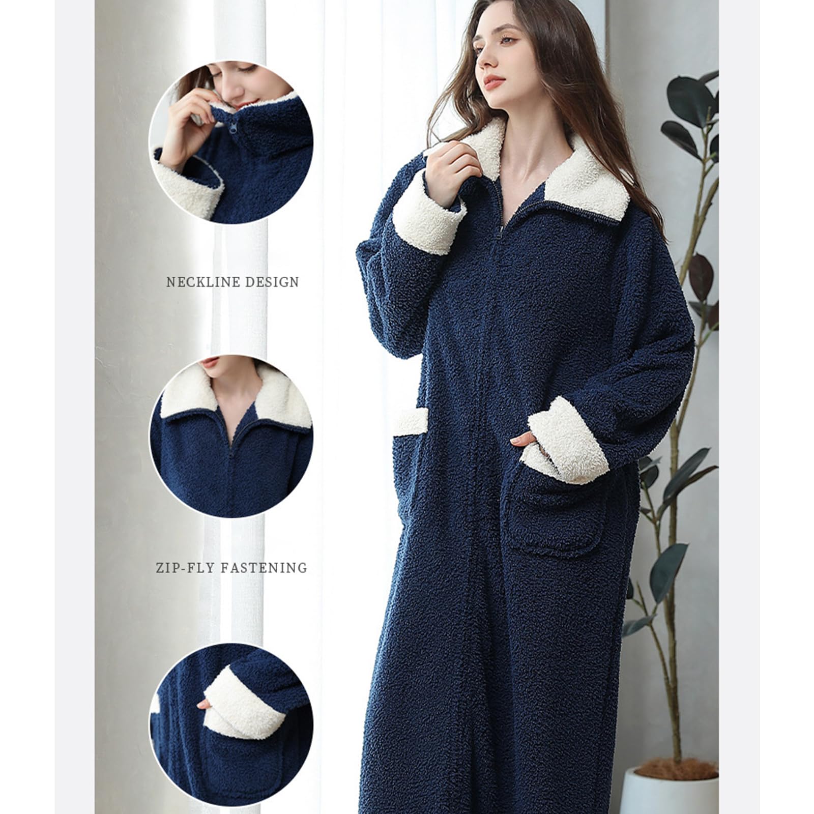 Batas de felpa con cuello delantero con, Gray XL