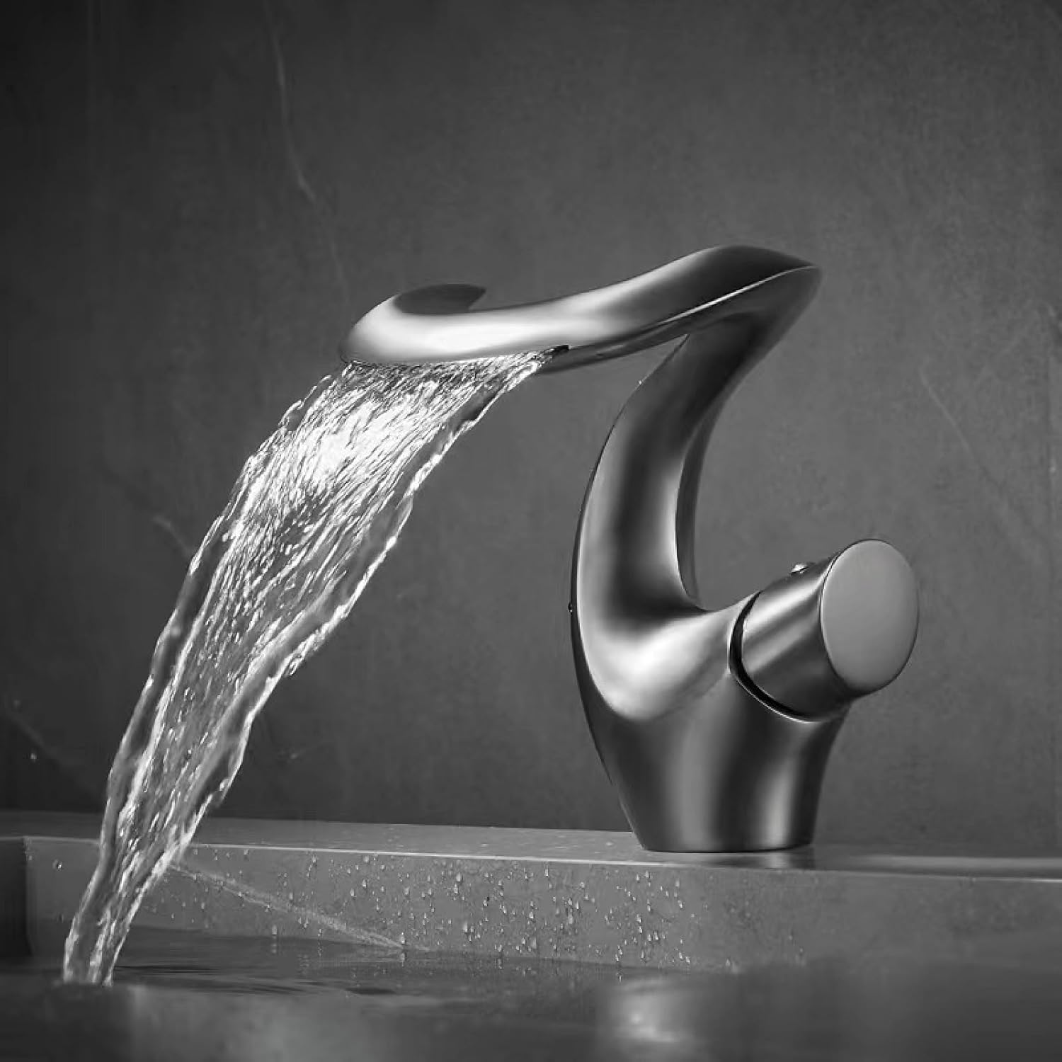 洗面台 洗面台 温水・冷水トイレ用洗面台 全銅製 ホワイト、ブラック 【アンティークブラスヴィ】 滝型 (ホワイト)