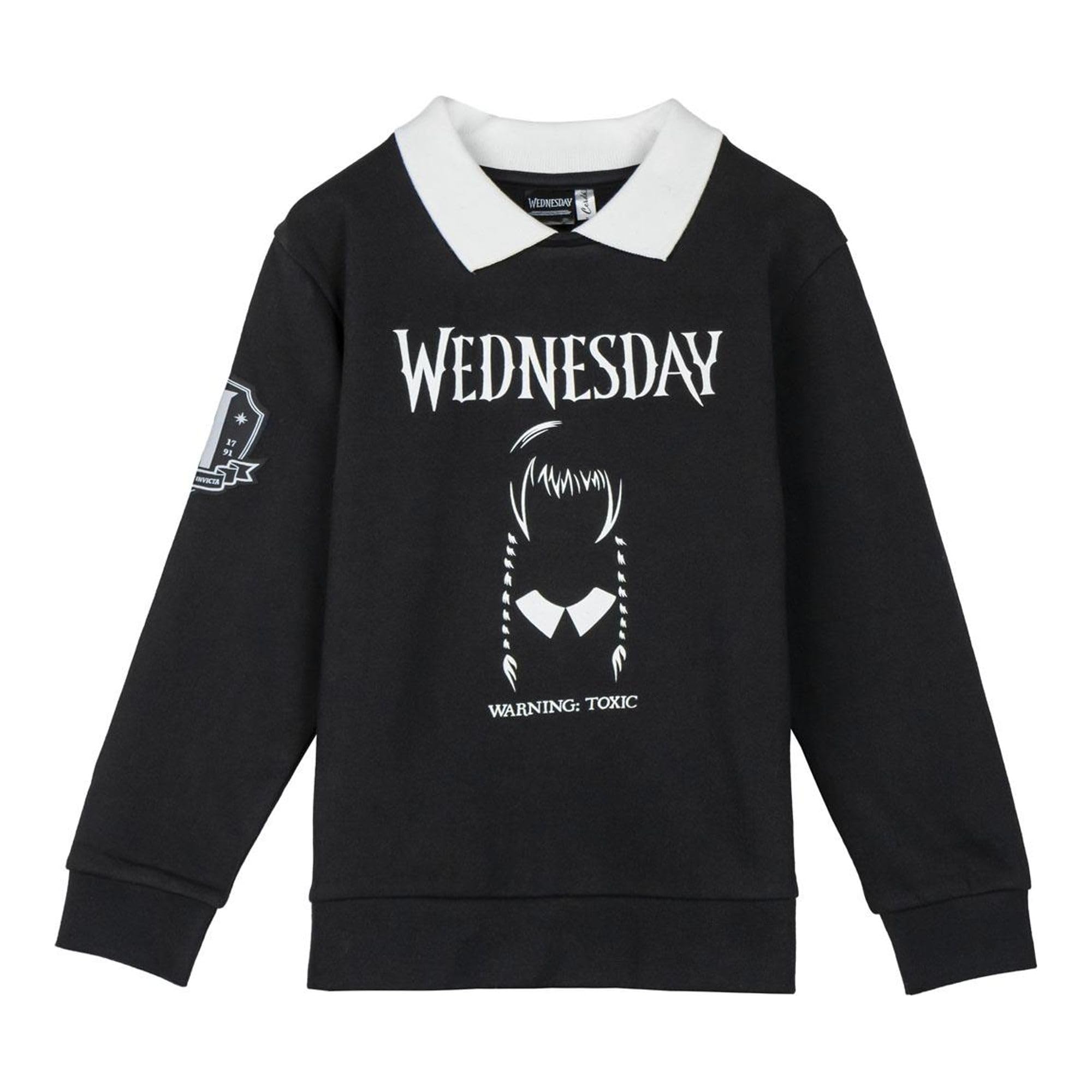 Cerdá Life's Little Moments Unisex Kids Dark Grey Sweatshirt Cotton Brushed Wednesday 10 Years