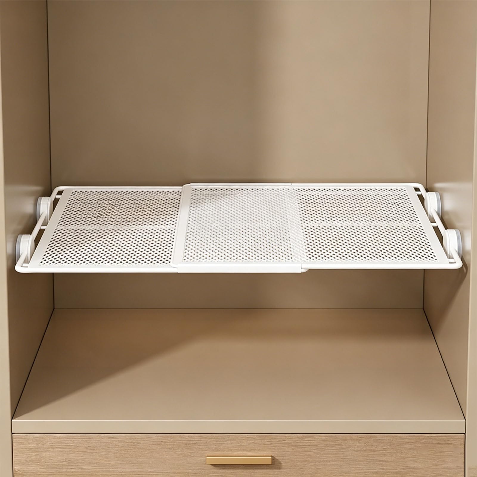 Divisor de estante de armario expandible, organizador de almacenamiento telescópico ajustable, estante antideslizante a prueba de óxido para baño, armario de cocina, ahorro de espacio para zapatos