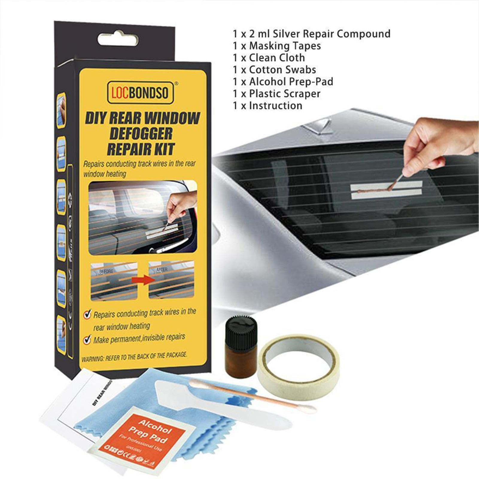Kit De Réparation Pour Fil Chauffant De Lunette Arrière - Colle Conductrice Pour Réparer Les Grilles Rayées