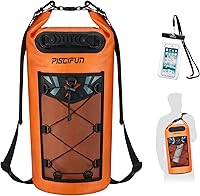 Vista 39 de Piscifun Bolsa seca, mochila flotante impermeable 10L/20L/30L/40L con funda impermeable para teléfono para navegación, kayak, pesca