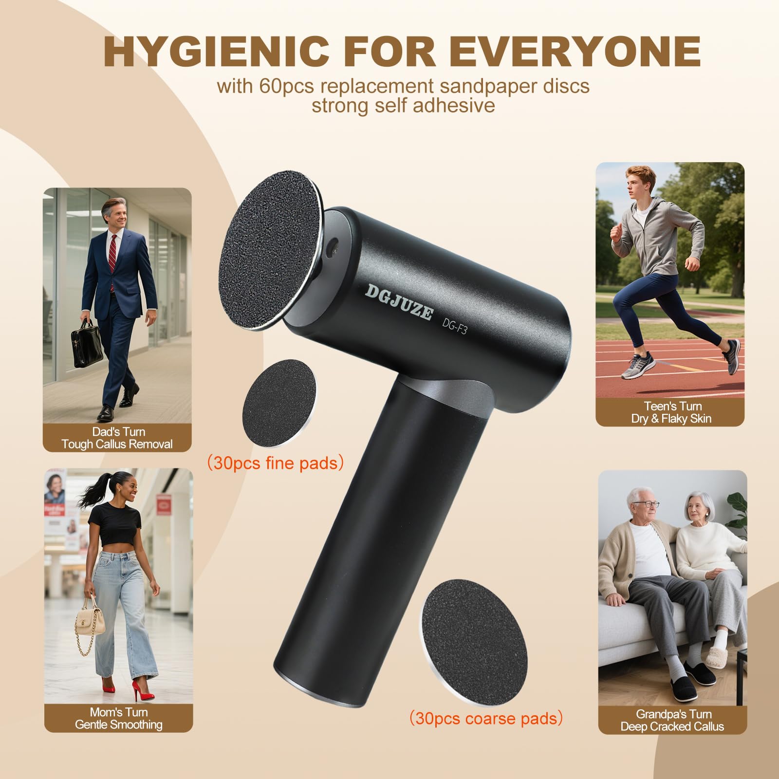 Premium Electric Foot Callus Remover, Rechargeable 3-Speed Foot File