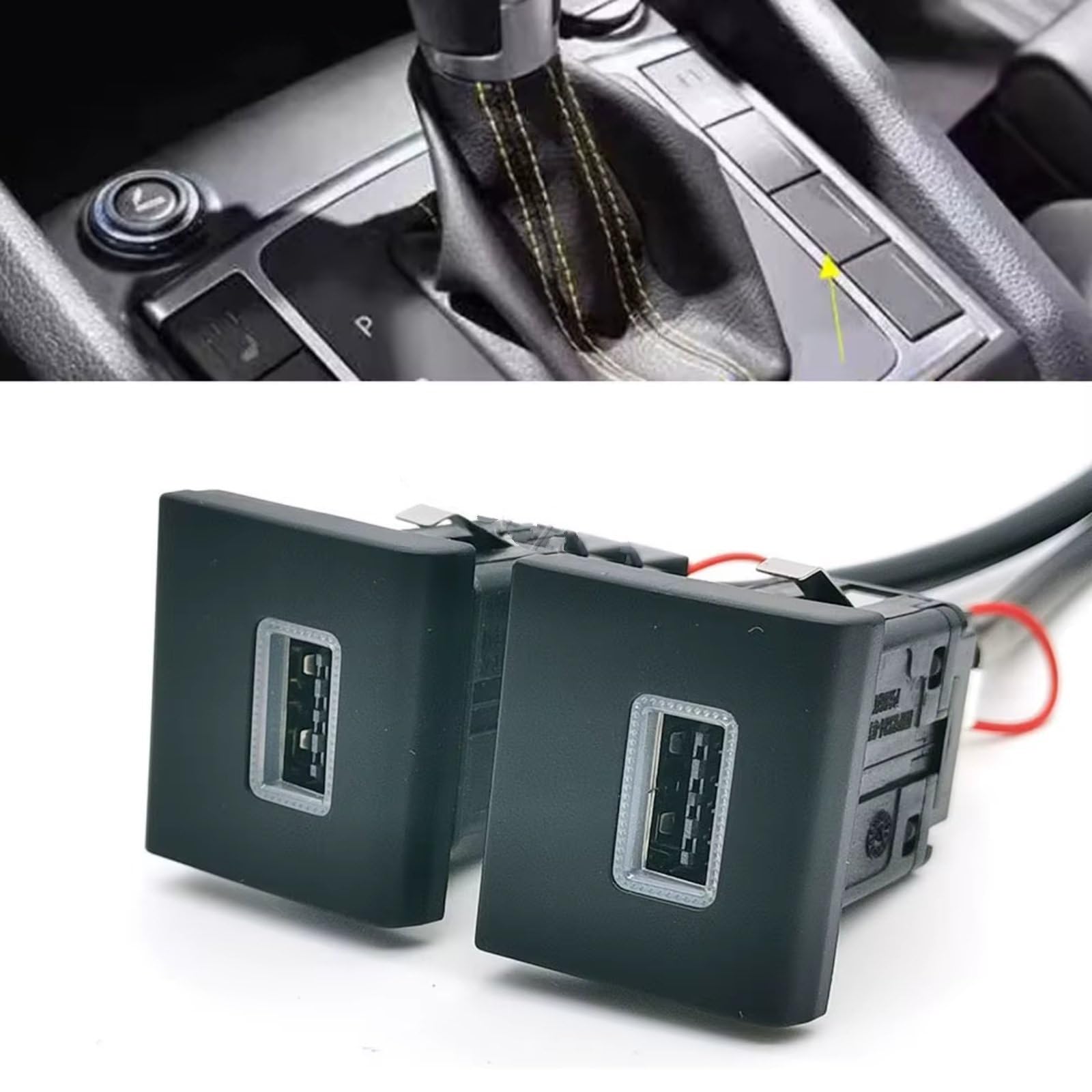 Conector USB Consola Compatible Con VW Para Amarok 2011-2018 Adaptador Carga Teléfono Automático Para Cargador Coche Enchufe Interfaz Dual QC3.0 Interfaz USB AUX Coche