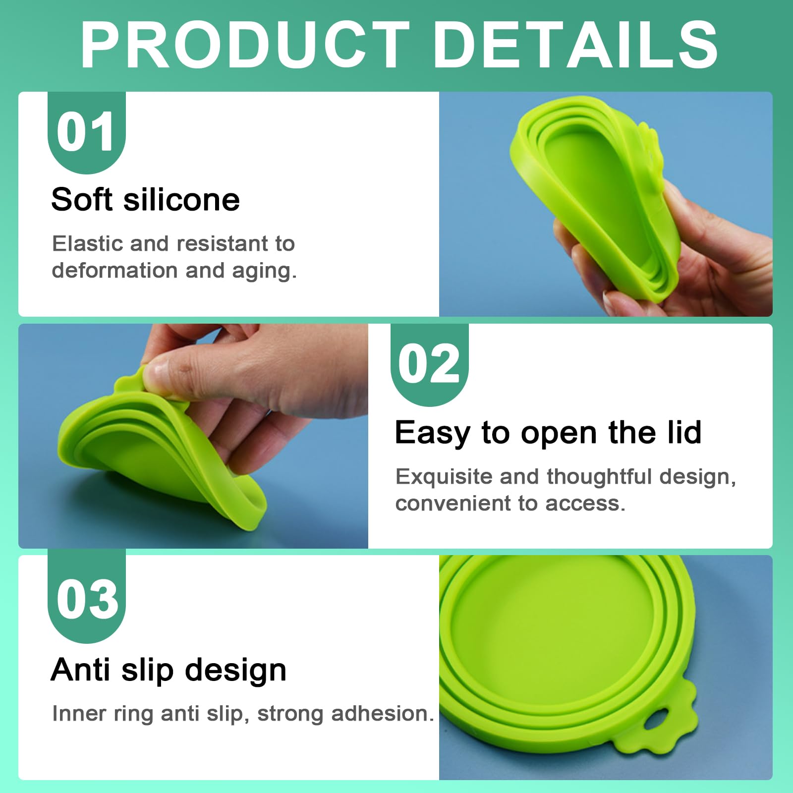 4 Pièces Couvercles Silicone de Conserve, Couvercles de Conserve pour Chien Chat Alimentaire Universels, Pet Food Can Lids, 3 en 1 Couvercle Boite de Conserve pour Le Stockage des Aliments