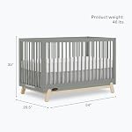Dream On Me Hygge 5-in-1 Convertible Crib in Sea Grass&Vintage Oak, JPMA & Greenguard Gold Certified, Converts from Baby Crib to Toddler Bed, Daybed/Kids Sofa and Full-Size Bed