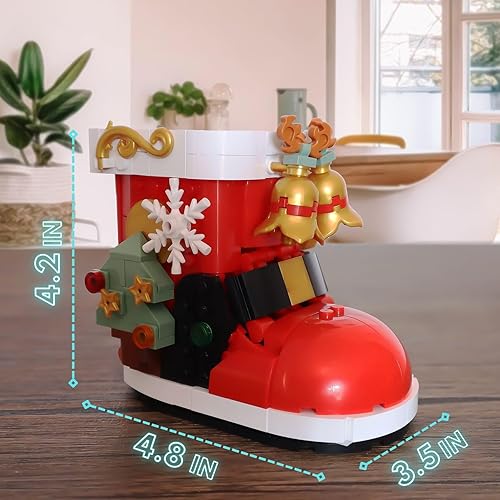 Miniatura 2 de Juego de construcción de botas de nieve de Navidad, compatible con ladrillos de construcción de Navidad Lego, lindo juego de bloques de regalo de