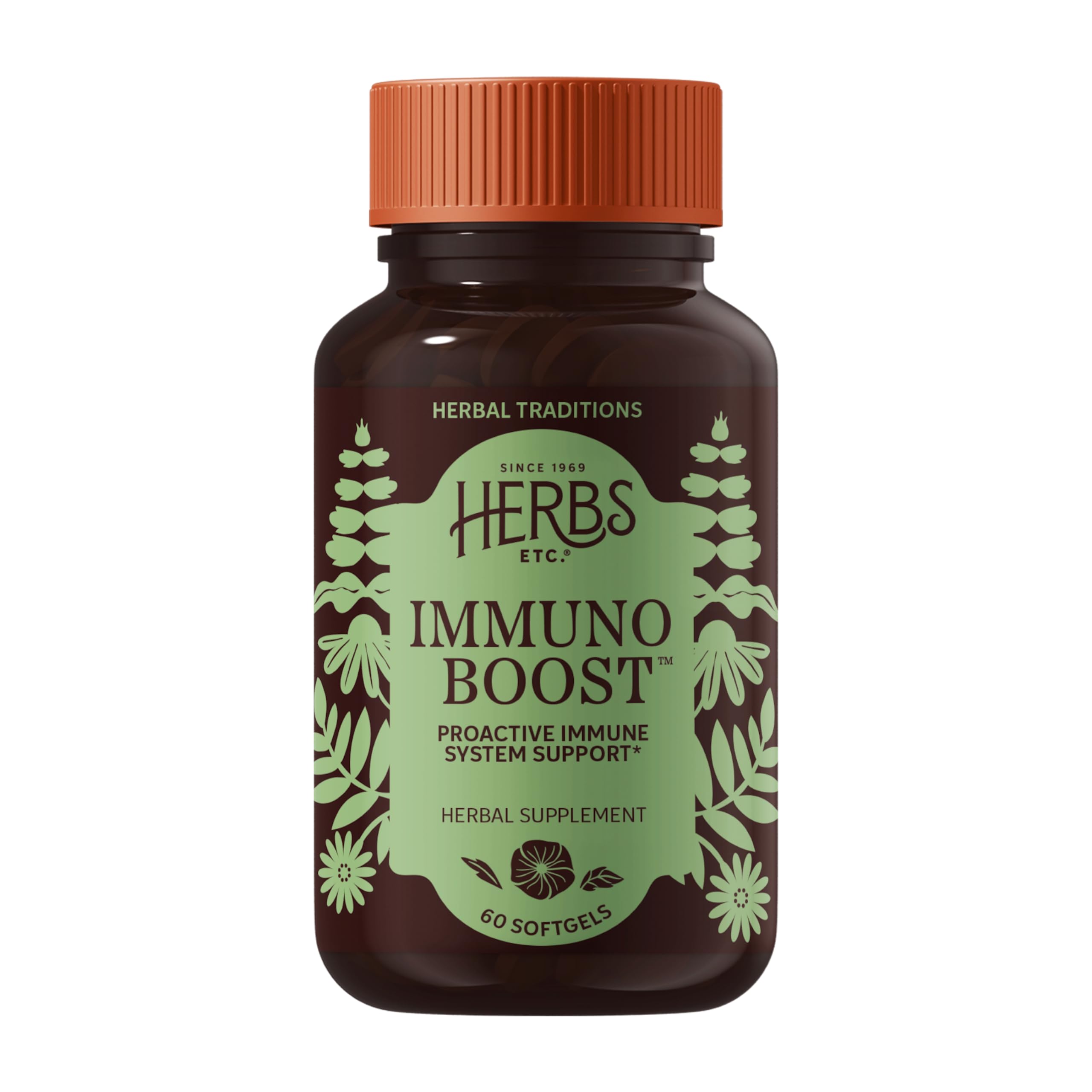 Herbs Etc. ImmunoBoost Softgels, Organic, Gluten-Free, 60 Count