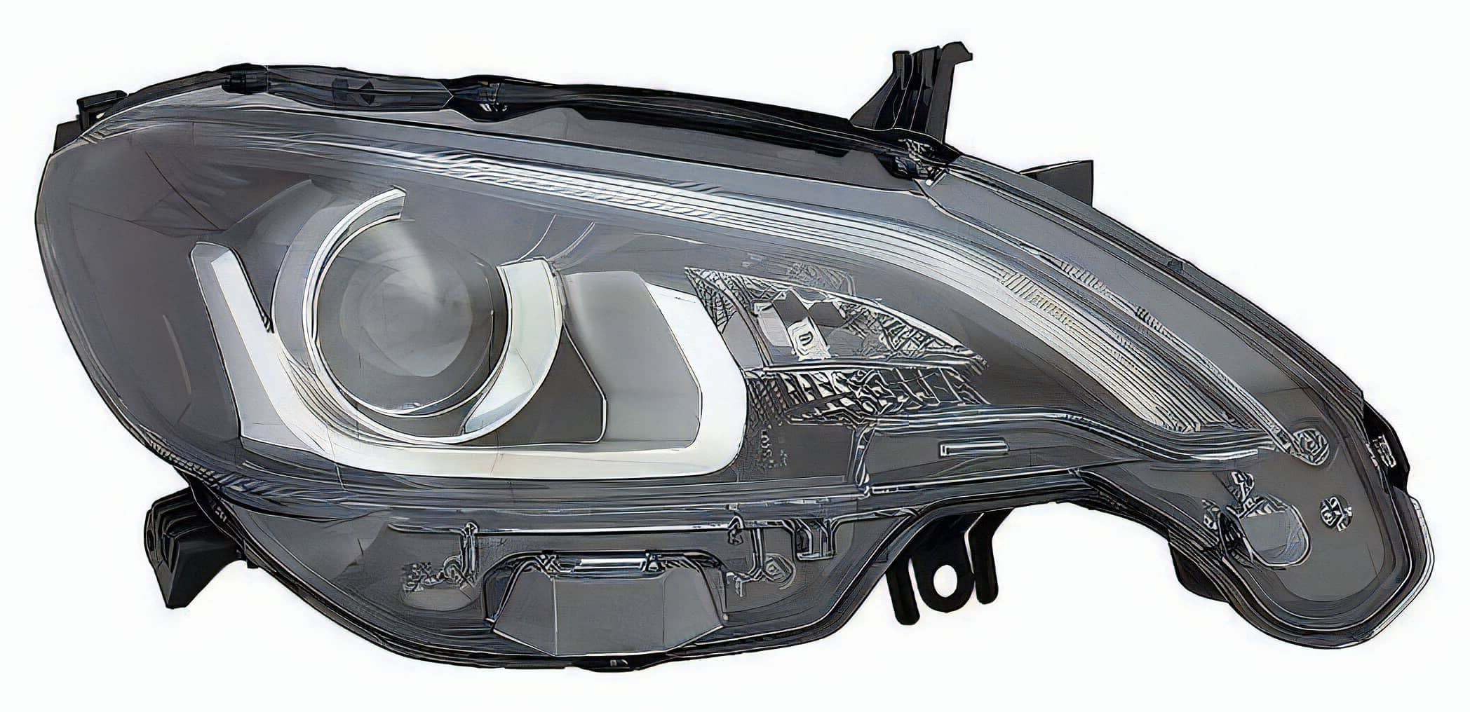 Phare Ligier JS 50 droit HIR2 LED avec parabole noire pour modèle 2017 et plus