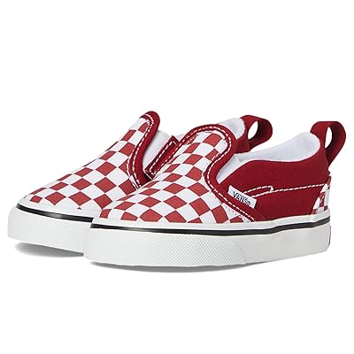 Vans Kids Slip On V (Infant/Toddler) Kids Shoes Checkerboard Chili Pepper