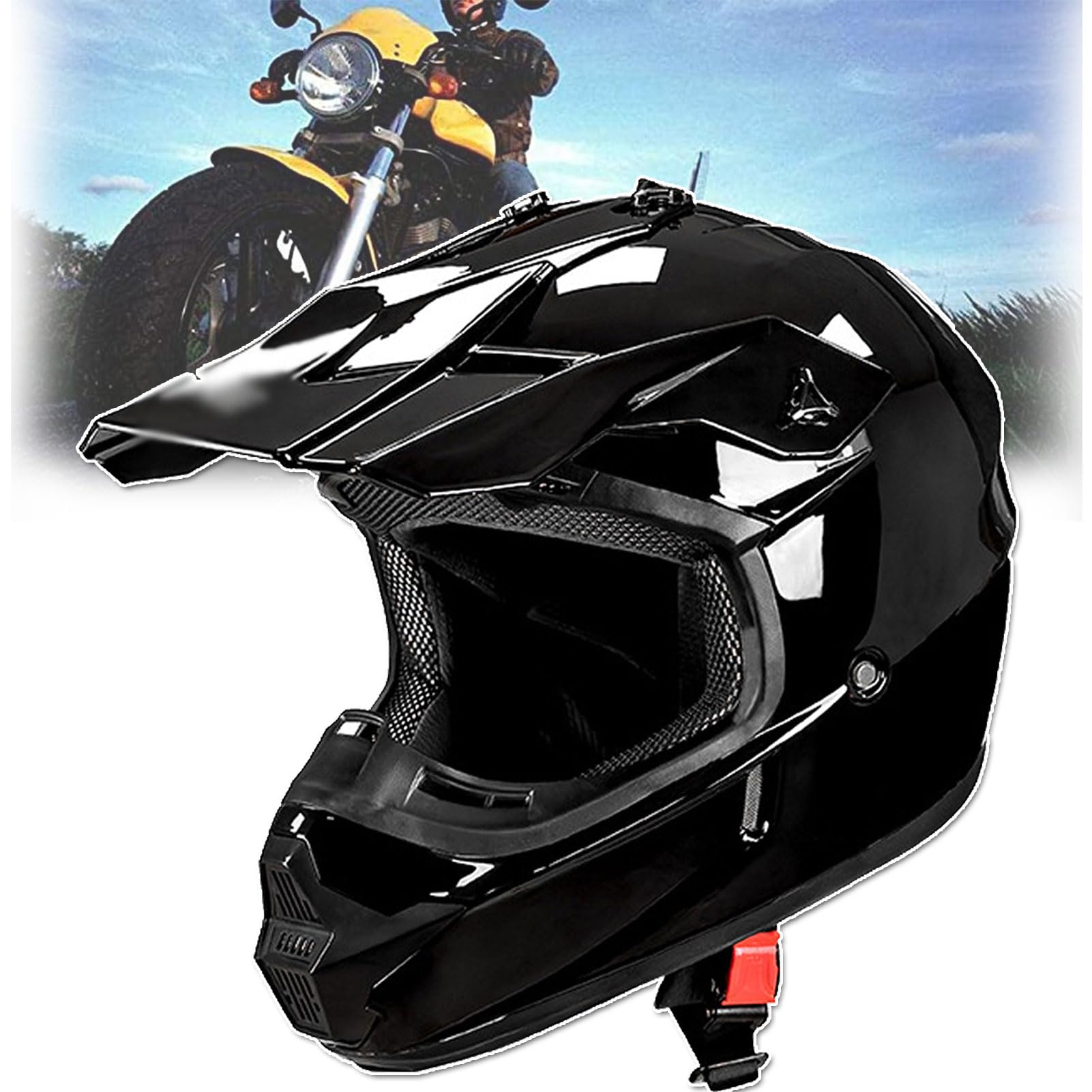 Retro motocyklowe kaski pełnotwarzowe - motocyklowy kask terenowy Zatwierdzone przez DOT Kaski motocyklowe typu Jet z otwartą twarzą do skutera Cruiser ATV,M=57-58cm