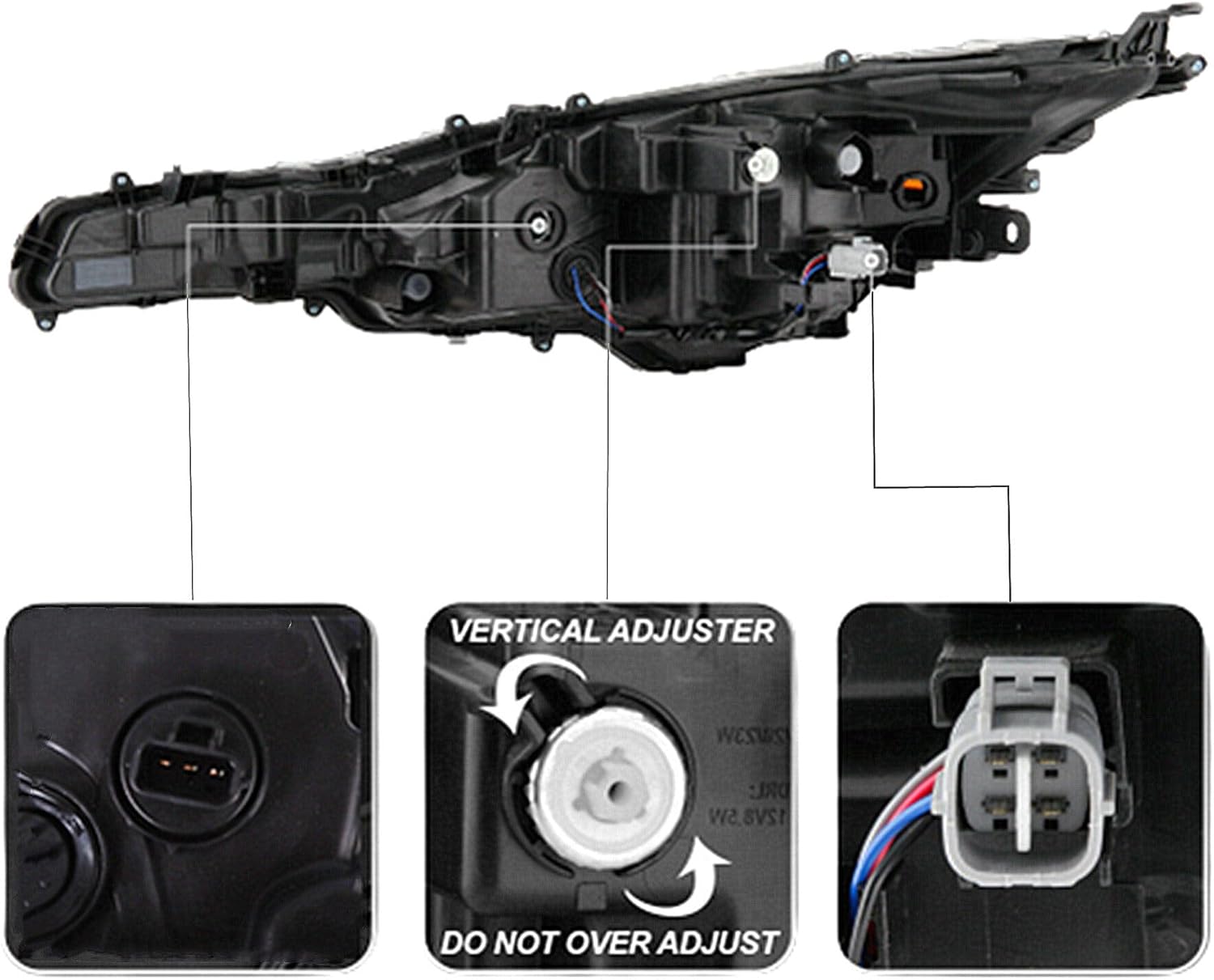 munirater Front Right Projector Headlight Headlamp Assembly with Amber Corner Passenger Side Replacement for Corolla L | LE 2020-2021