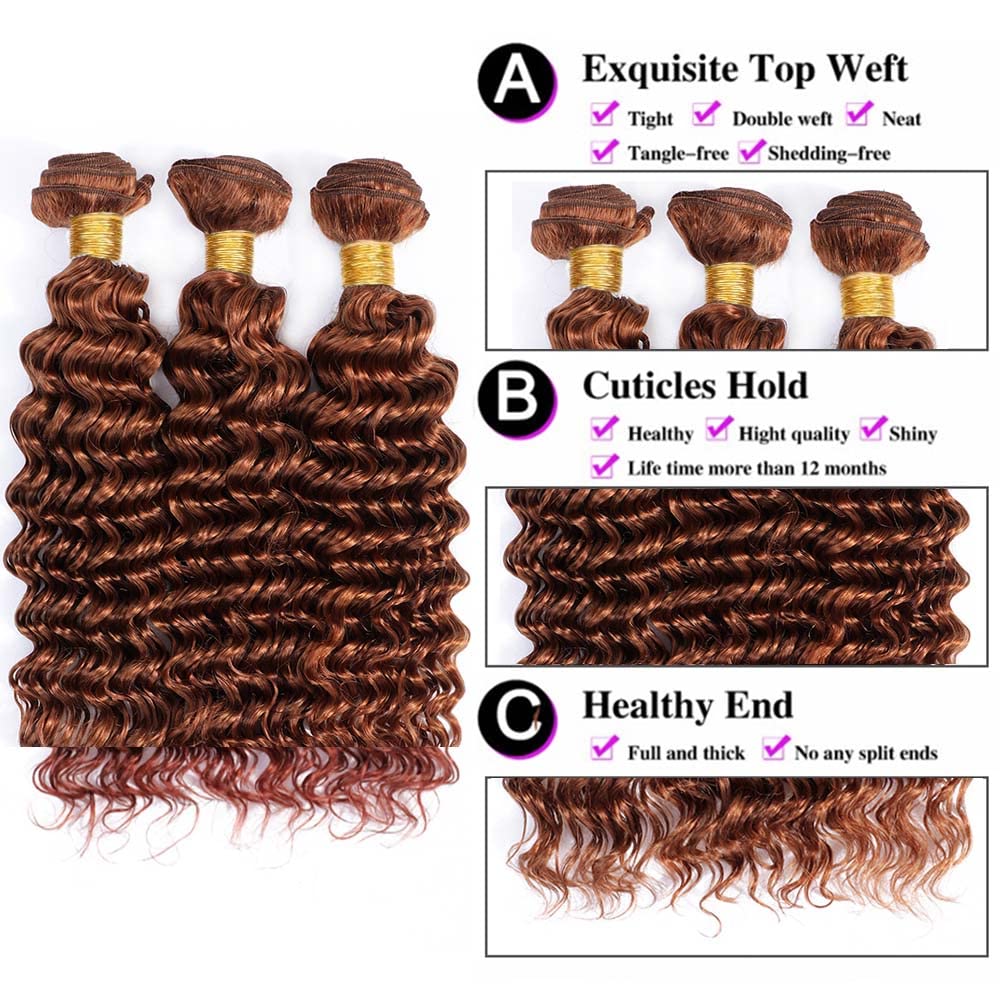 Human Hair Extensions 24-28 Inch Deep Wave Bundles Unprocessed Brazilian Virgin Amazon.com : Releek Bundles Human Hair Deep Wave 4 Bundles  main image 4