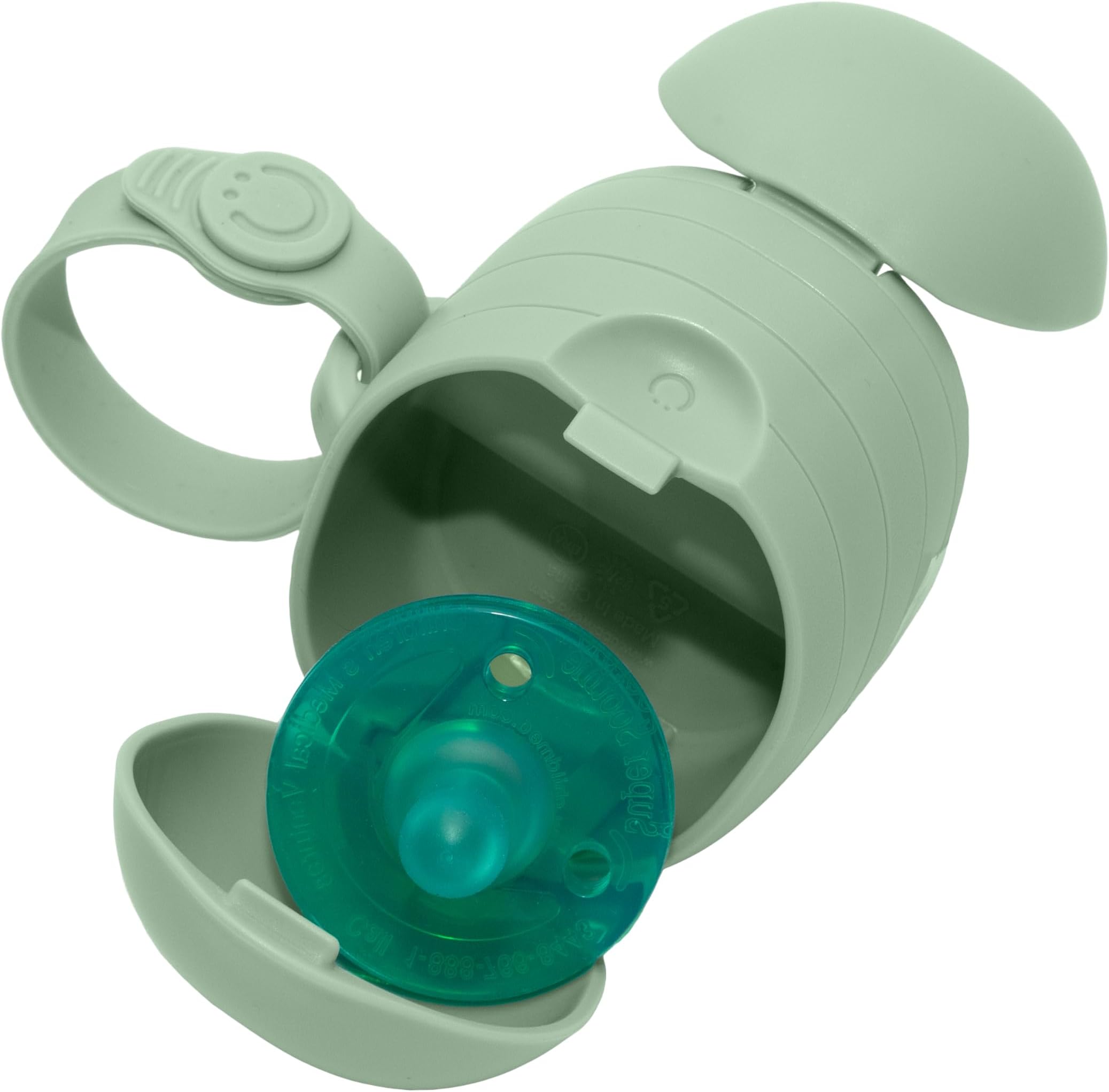 Ubbi On-the-Go Soother Pod, Dummy Holder, Keeps Baby's Binkies Clean and Accessible, Portable for Travel, Diaper Bag Accessory Must Have for Newborns, Sage Green