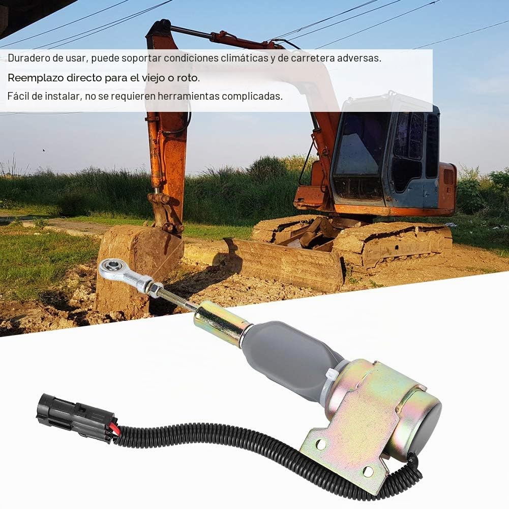Válvula solenoide de cierre del motor de 24 V, válvula solenoide de parada de combustible, válvula solenoide de llama 3932530 SA 475624, compatible con 4BT 6BT5