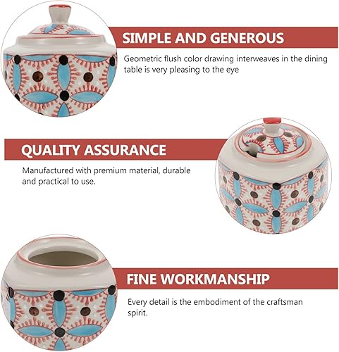 Miniatura 5 de HEMOTON Recipiente de cerámica de jengibre para almacenamiento de ajo, recipiente de almacenamiento de cocina, contenedor de condimentos, tarro de