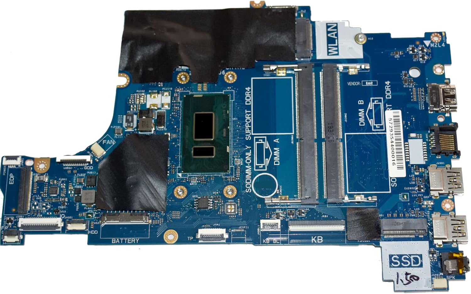 Compatible with Dell Inspiron 3581-3584 Laptop Motherboard Core i3-8130U Processor 2.3GHz DDR4 SDRAM On-Board Graphics XXN5K 0XXN5K
