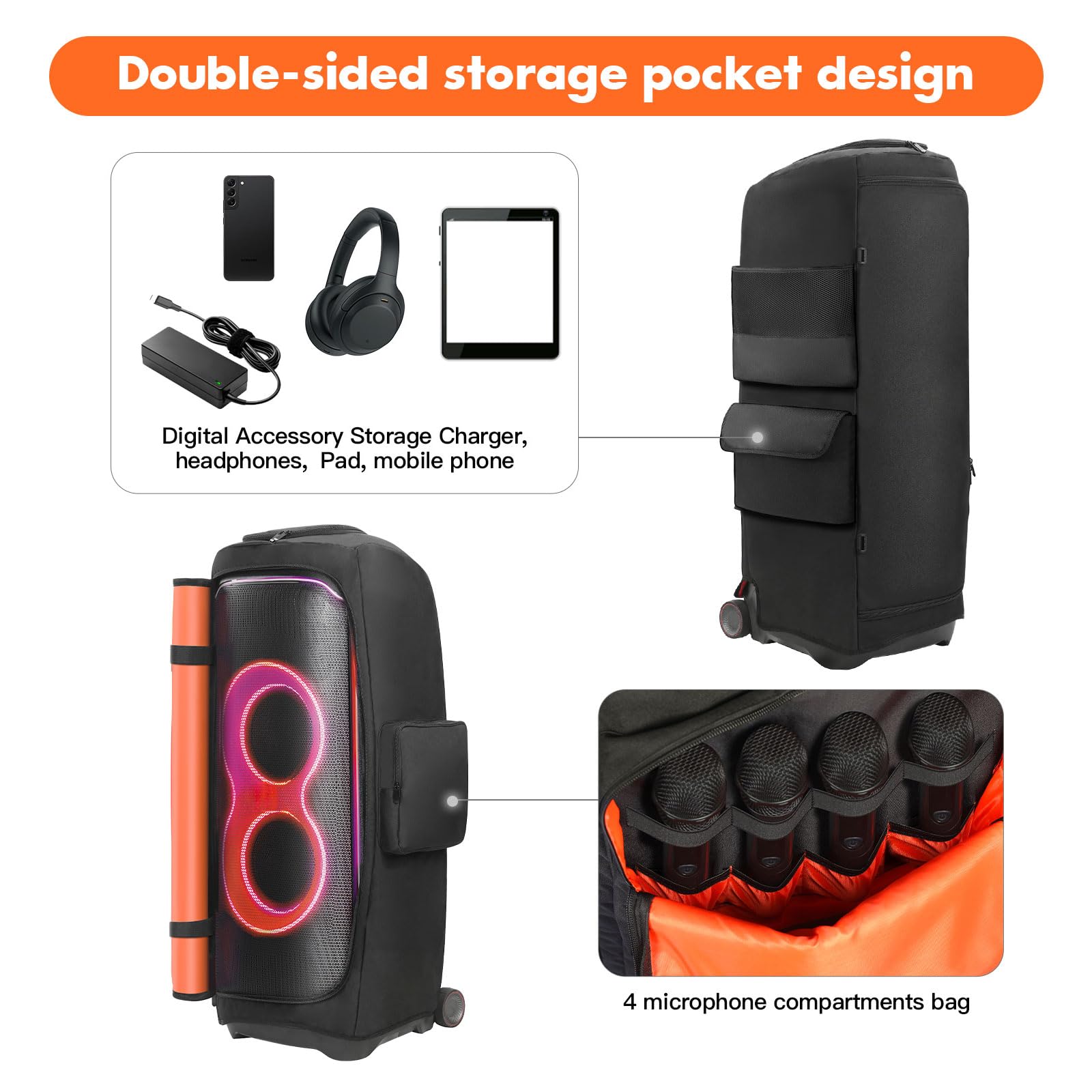 Dust Cover Case With Mic Pocket For Partybox Speaker Storage