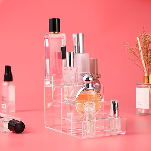 Miniatura 6 de DOITOOL Paquete de 2 soportes de exhibición de acrílico de 4 niveles, soporte de exhibición transparente para bolso de mano, soporte de exhibición