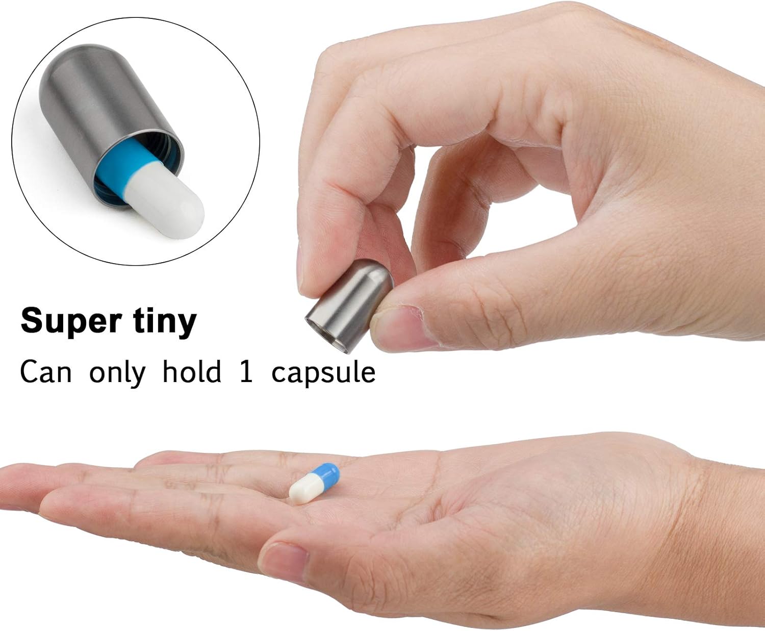 TISUR Titanium Emergency Keychain Necklace Whistle＋Micro Keychain Pill Holder