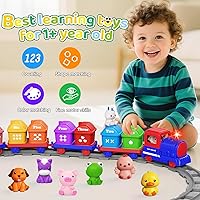 Vista 3 de Train Set for Toddlers 2-4,Toddler Toys for 1 2 3 Year Old,Electric Train Set Montessori Learning Matching & Sorting Toys, Learning Toy Birthday