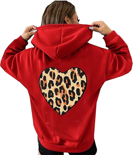 Sudadera con capucha suelta para mujer casual colorida de manga larga con cordón suéter de talla grande para mujer
