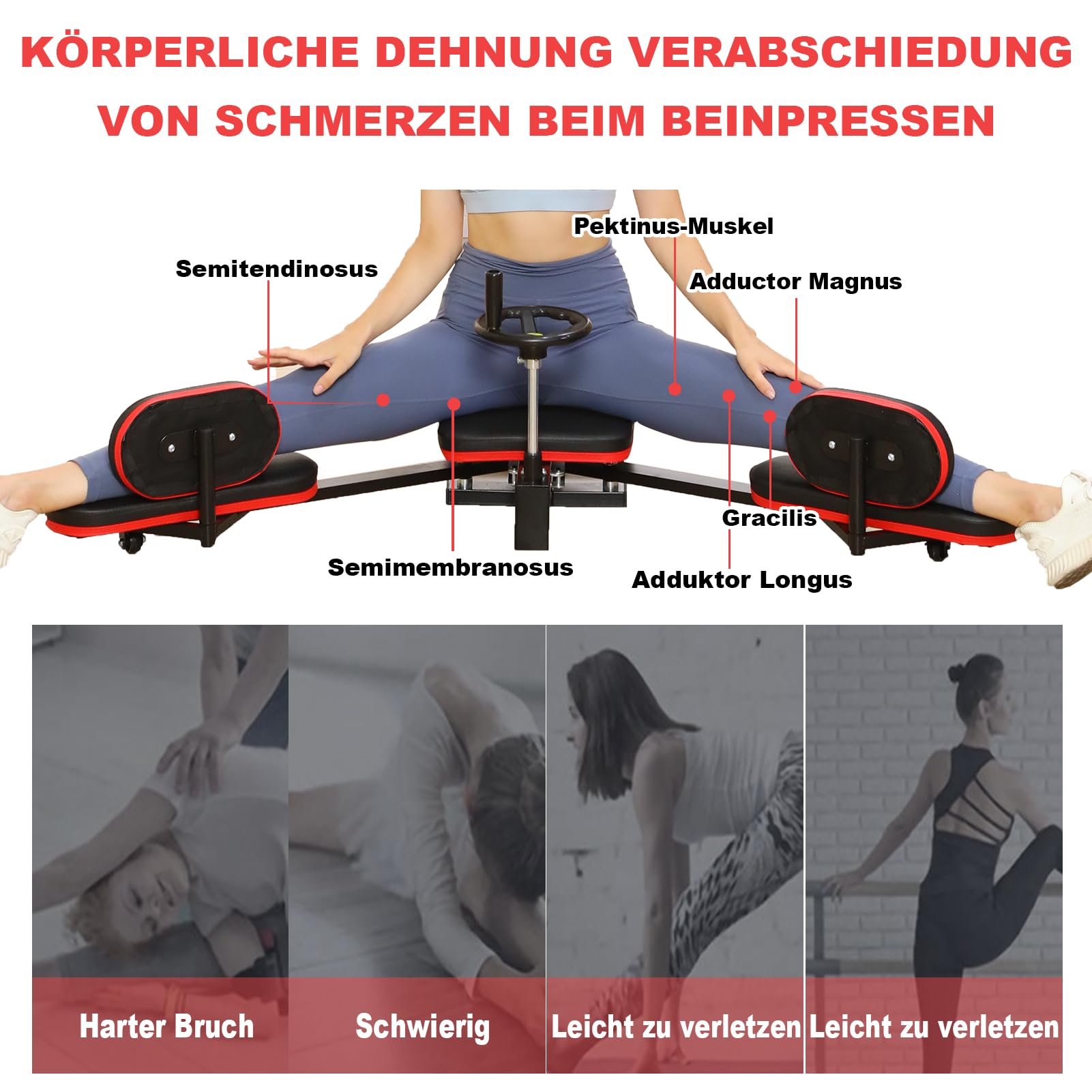 Beinspreizer Professional Leg Extender Zur Dehnung Der Muskeln Bis Zu 180°, Beinstrecker für Die Beine, für Yoga, Kampfsport, Ballett und TäGliches Training