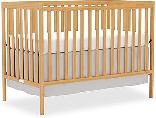 Baby Crib 5-in-1 Convertible, Wooden Nursery Cribs Converts to Toddler Bed, Daybed and Full Size Bed, 3 Adjustable Base, Non-Toxic Finish