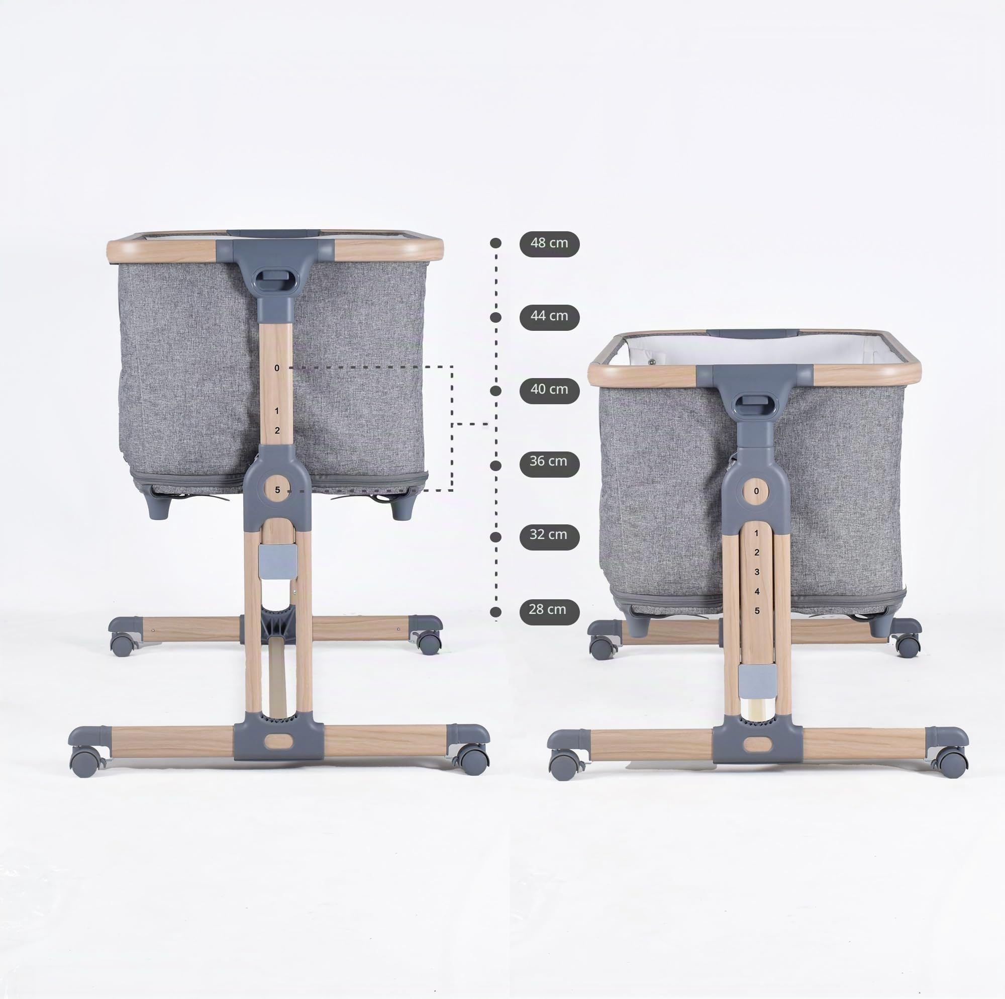 bebe2luxe LEO 4 in 1, Culla neonato fianco, lettino, culla co-sleeping, antigurgito, parco giochi per bambini...
