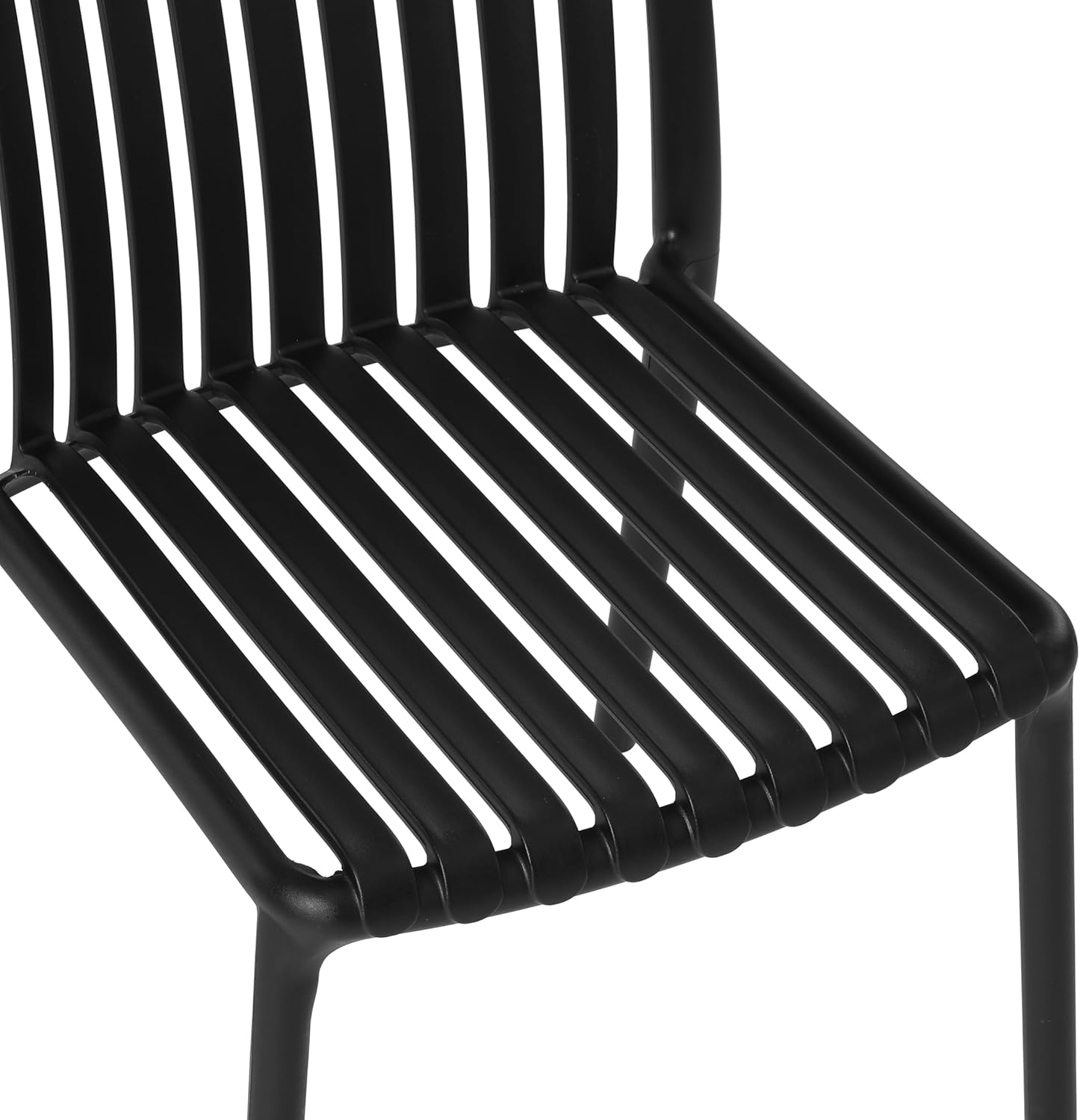 WestinTrends Playa Outdoor Stackable Polypropylene Plastic Dining Side Chairs (Set of 2), Black