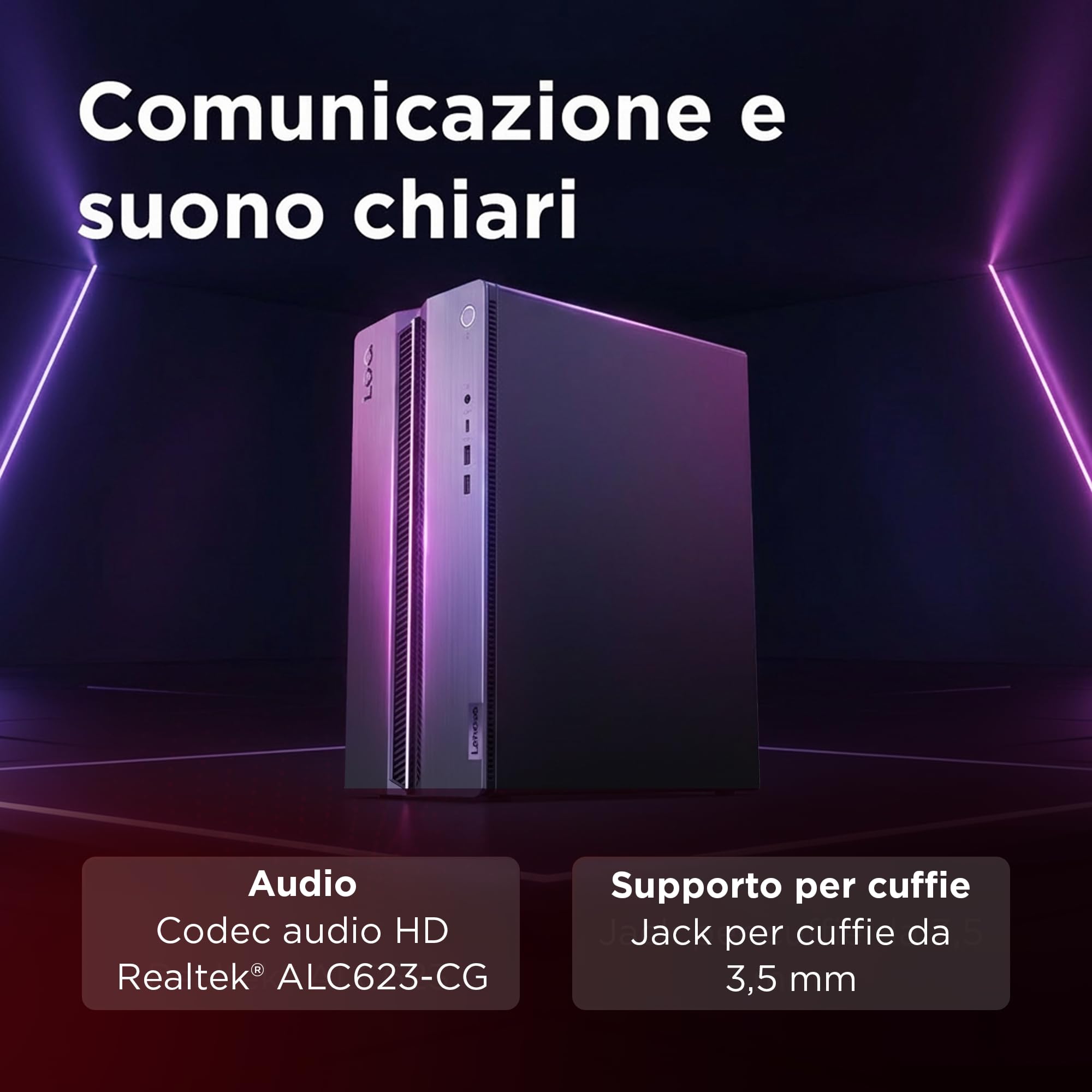 Lenovo LOQ 17IAX10 Desktop Computer, Intel Core Ultra 7 255HX, RAM 16GB, SSD 1TB, NVIDIA GeForce RTX 5060 Ti 8GB GDDR7, Windows 11 Home - Luna Grigio + Raven Nero
