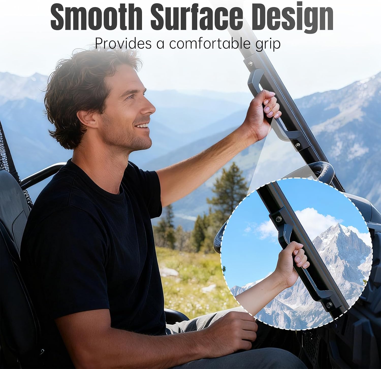 UTV Grab Handle Compatible with Polaris Ranger 570 900 1000 XP/Crew 2014-2025 Accessories, Cab Frame Rollover Protective Structure, Replaces 5450844-070 (Driver/Passenger Side)