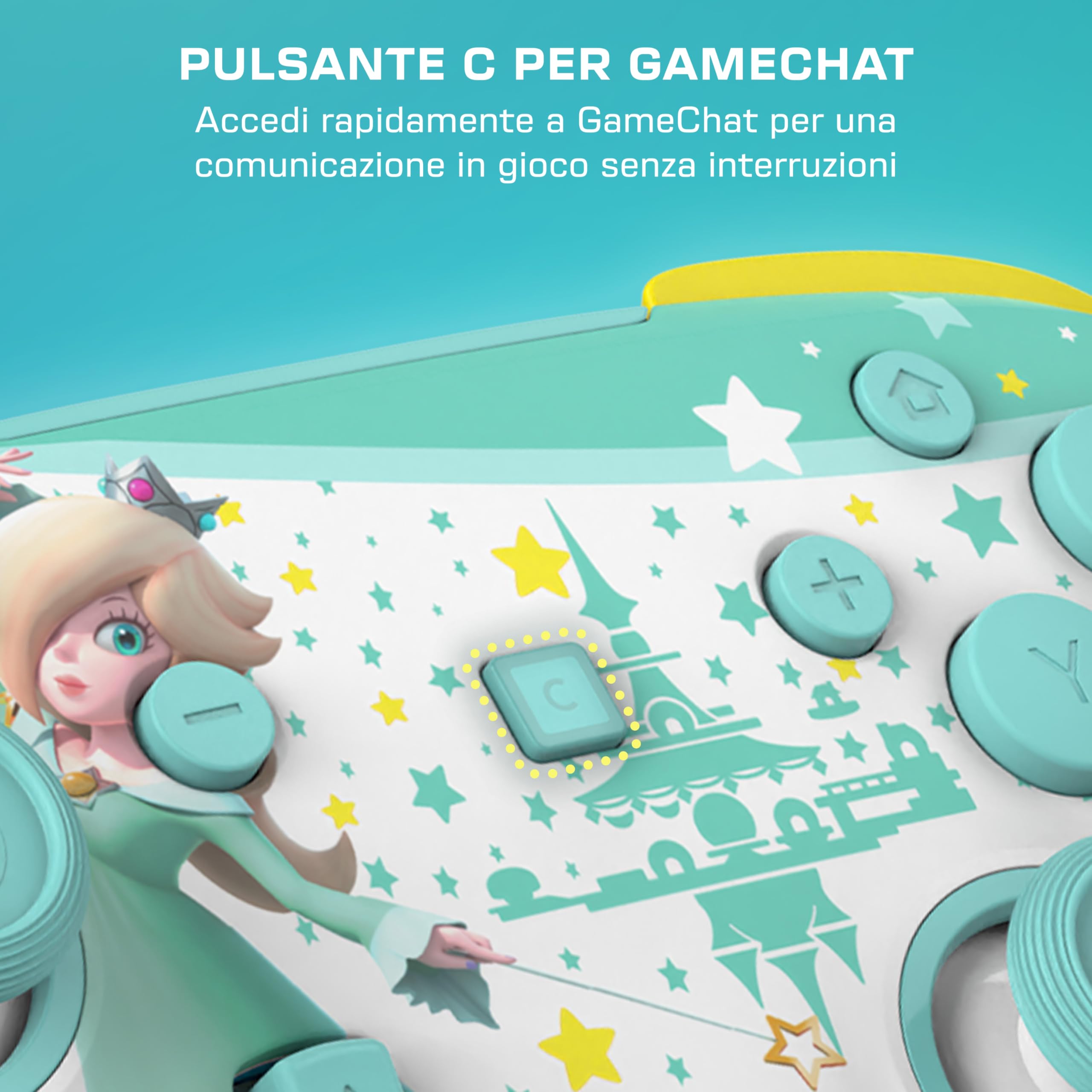 Turtle Beach Rematch Rosalina Controller da gaming wireless per Nintendo Switch. Funziona anche con Nintendo Switch 2
