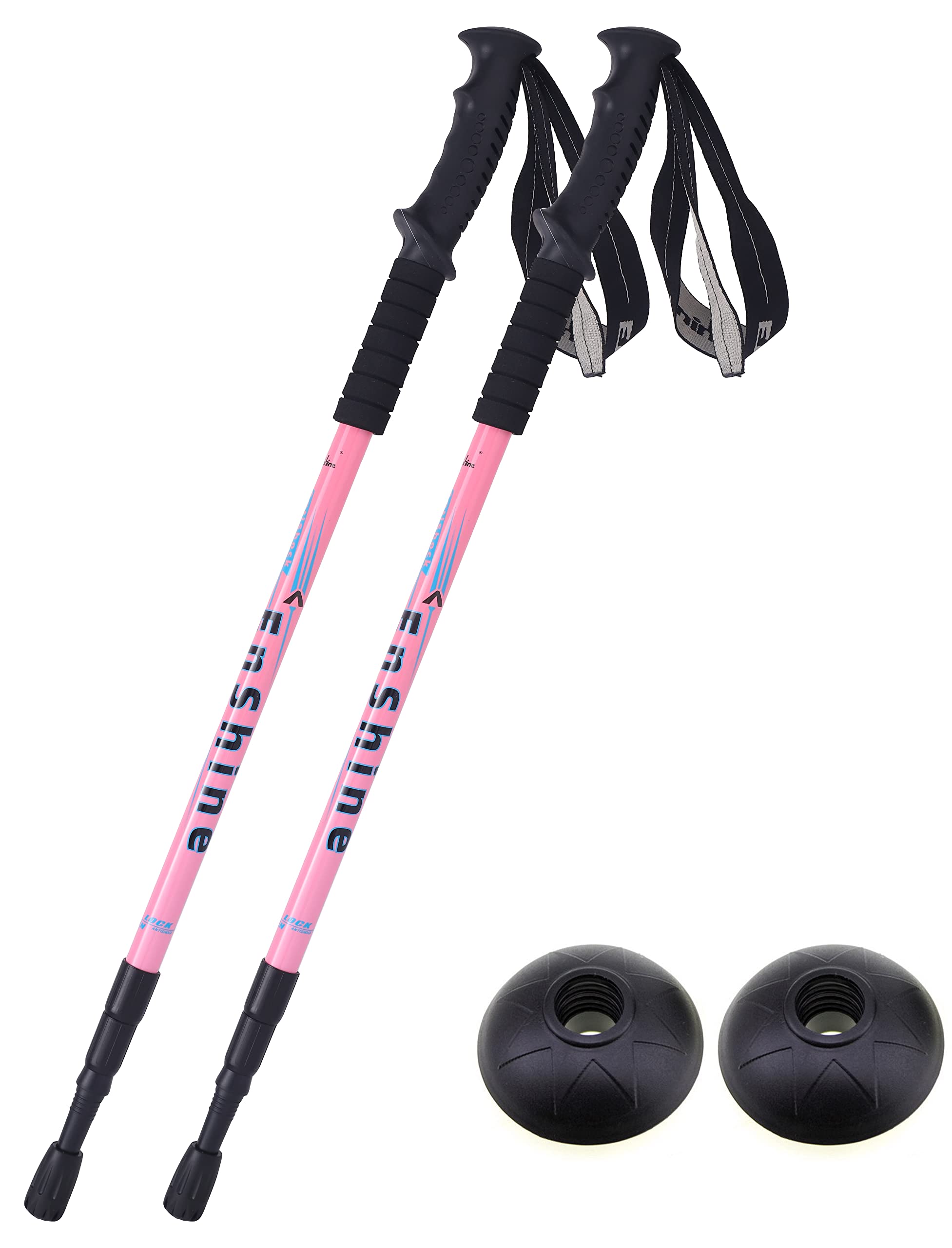 2 X Hikehobby® Antishock With Handle Trekking Walking Hiking Stick Pole (pink)