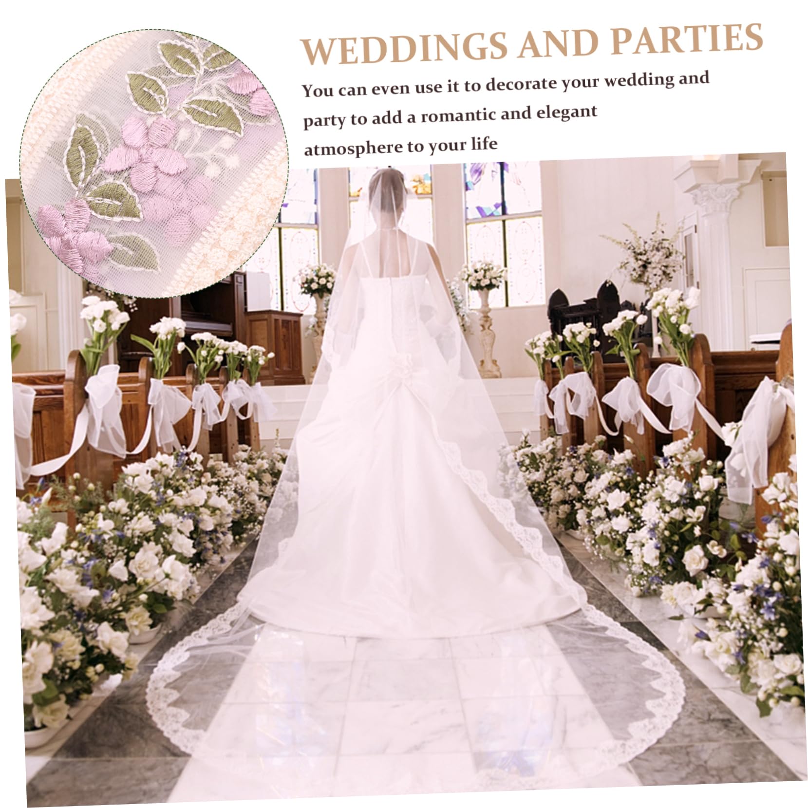 Angoily Accesorios De Encaje Bordado Cinta De Encaje De Yardas Para Ropa Manualidades Apliques De Boda