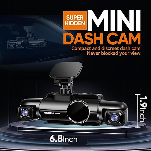 Miniatura 10 de Cámara de tablero de 360° frontal, trasera e interior, 4 canales 3K+3 x 1080P, Wi-Fi GPS de 5 GHz, control de voz, cámara de tablero 4K+1080P* 2