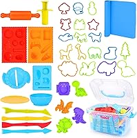 Vista 8 de Sets de herramientas de masa para niños y bebés, lindos accesorios de plastilina con rodillo, molde de masa, caja de almacenamiento, juguetes