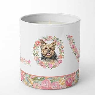 Caroline's Treasures WDK4641CDL Yorkshire Terrier Yorkie #3 Love 10 oz Decorative Soy Candle Nature Soy Wax Essential Oil Home Decor Ideal for Bedroom Kitchen Bath Office Gift, 10 oz