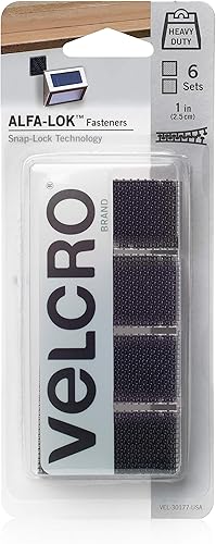 VELCRO Brand VEL-30177-USA ALFA-LOK - Sujetadores  Tecnología de bloqueo a presión de alta resistencia  Uso automático y multidireccional  Negro,